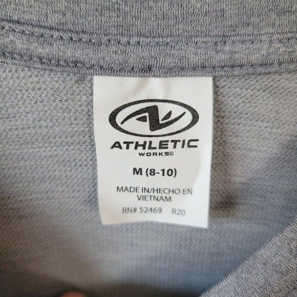 NEW Athletic Works Med. 8-10 Gray Activewear Performance Tee DriWorks NWT - Picture 7 of 7